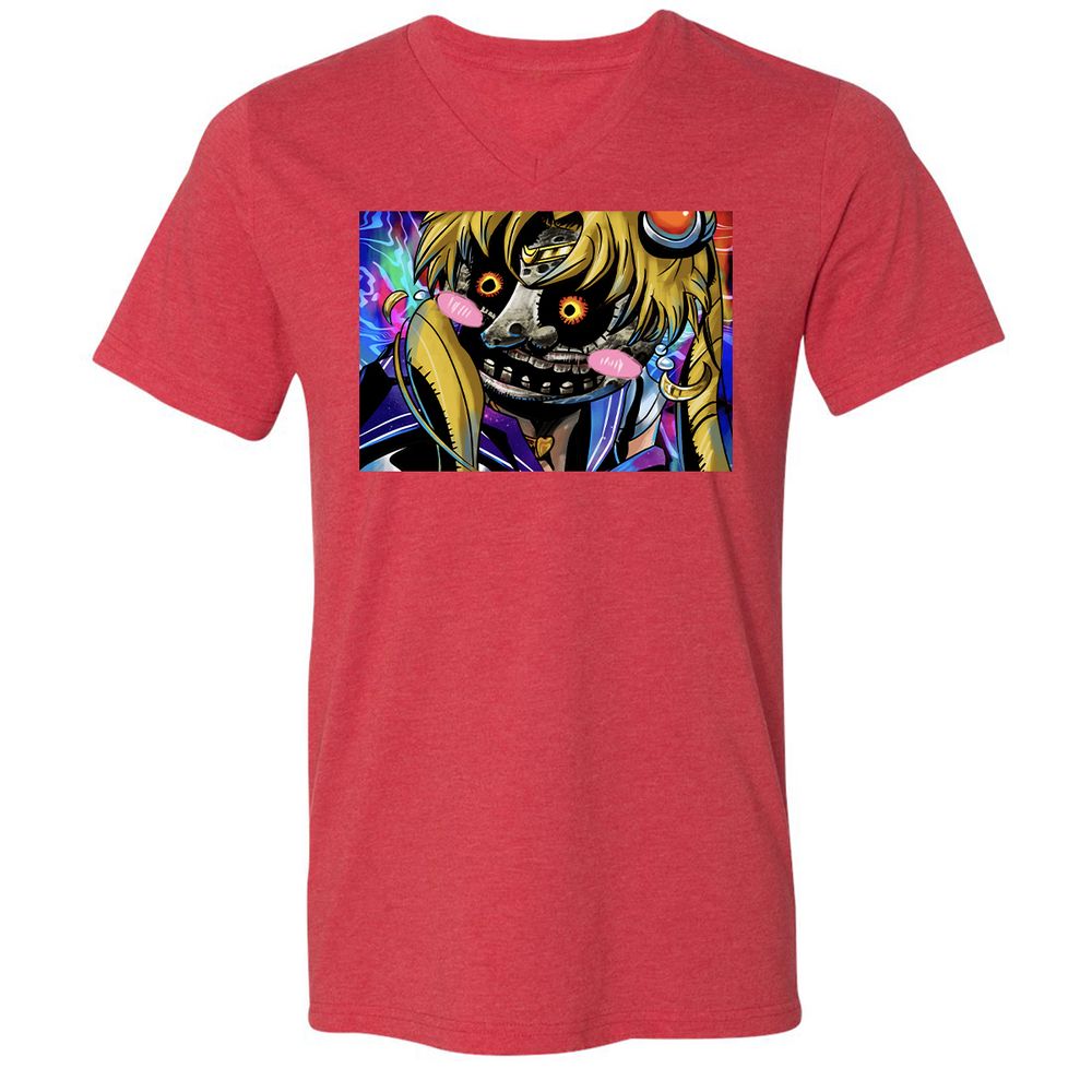 Unisex V-Neck T-Shirt - AP63H629 - Heather Red - 16