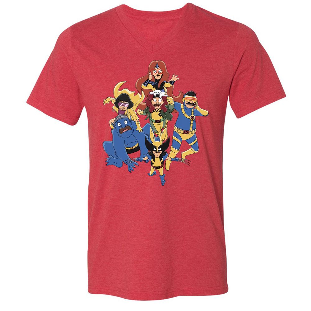Unisex V-Neck T-Shirt - 7776BKPA - Heather Red - 16