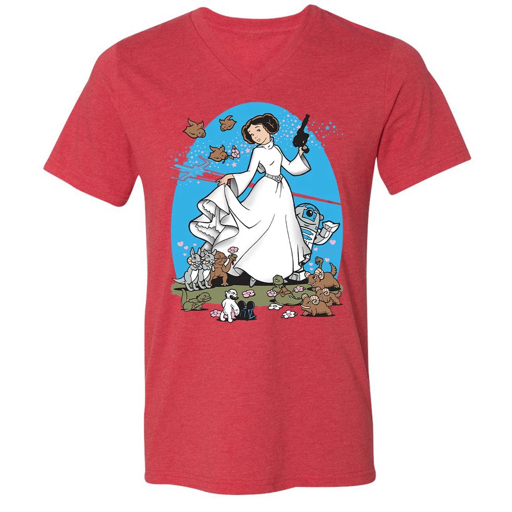 Unisex V-Neck T-Shirt - AZ8XDCDW - Heather Red - 16