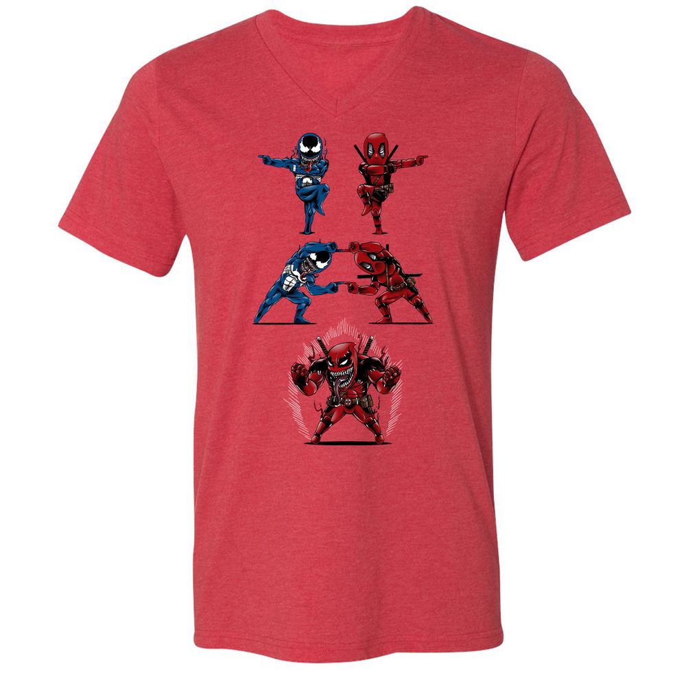 Unisex V-Neck T-Shirt - LVVE9C4D - Heather Red - 16