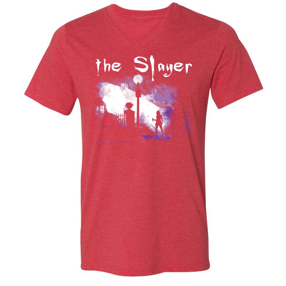 Unisex V-Neck T-Shirt - FD8ZQUEQ - Heather Red - 16