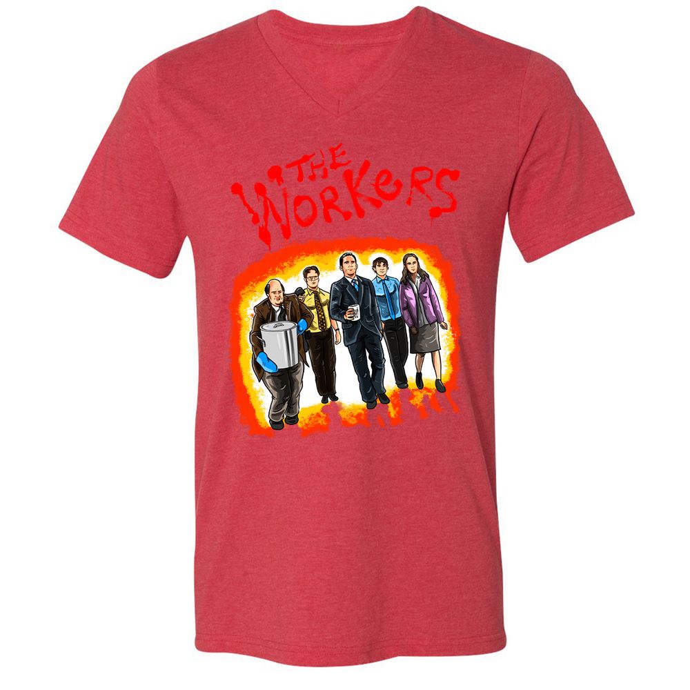 Unisex V-Neck T-Shirt - GPRF7D66 - Heather Red - 16