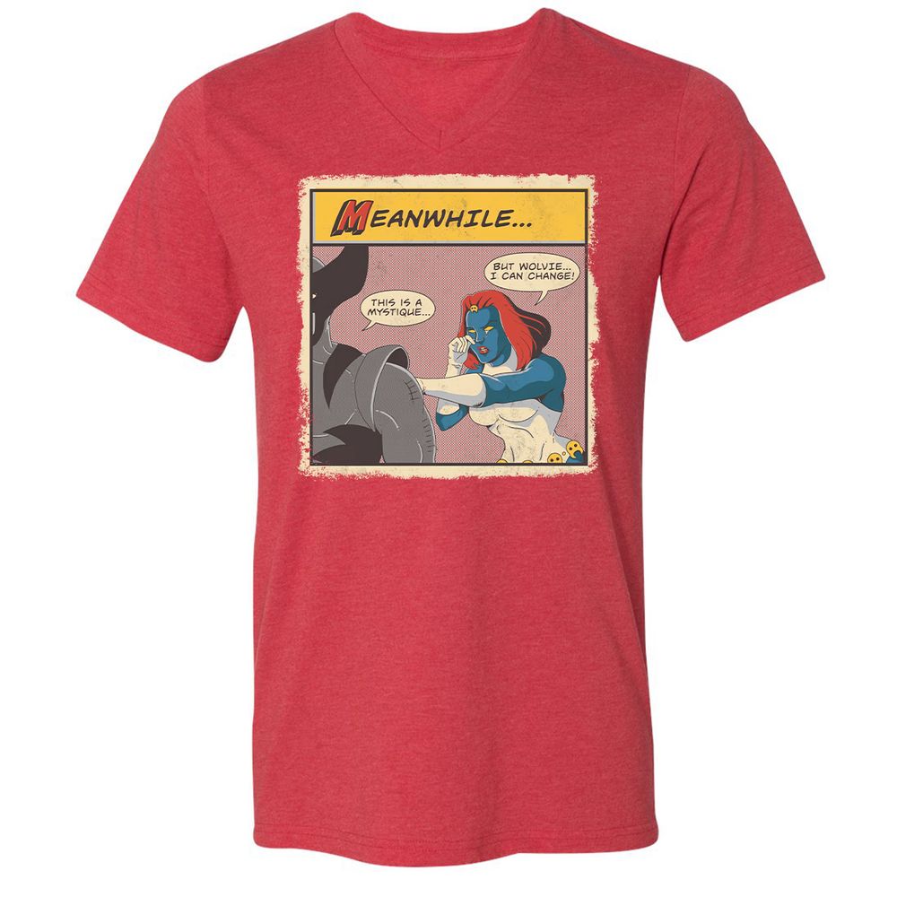 Unisex V-Neck T-Shirt - G4EKGYDR - Heather Red - 16