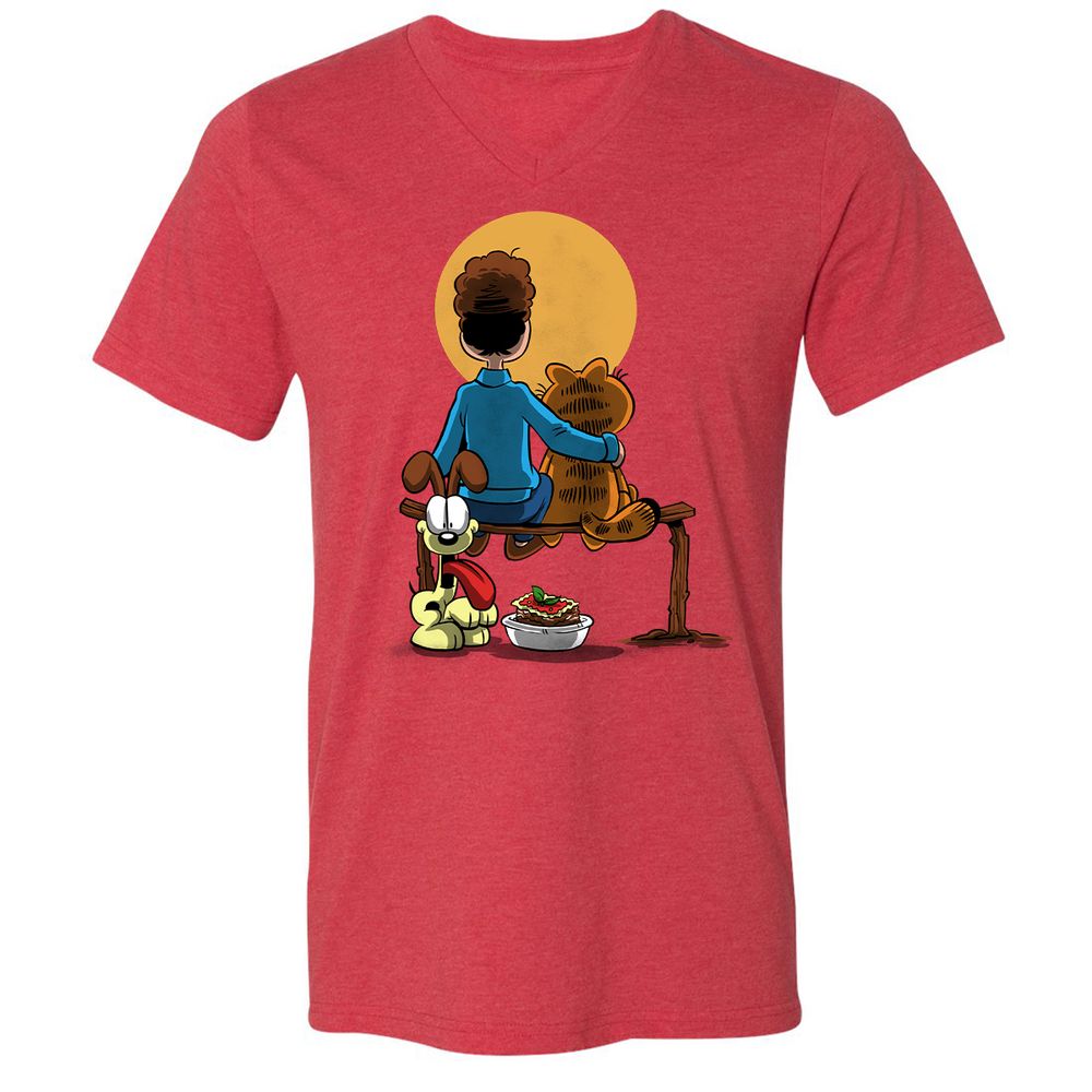 Unisex V-Neck T-Shirt - KMCM6XC1 - Heather Red - 16