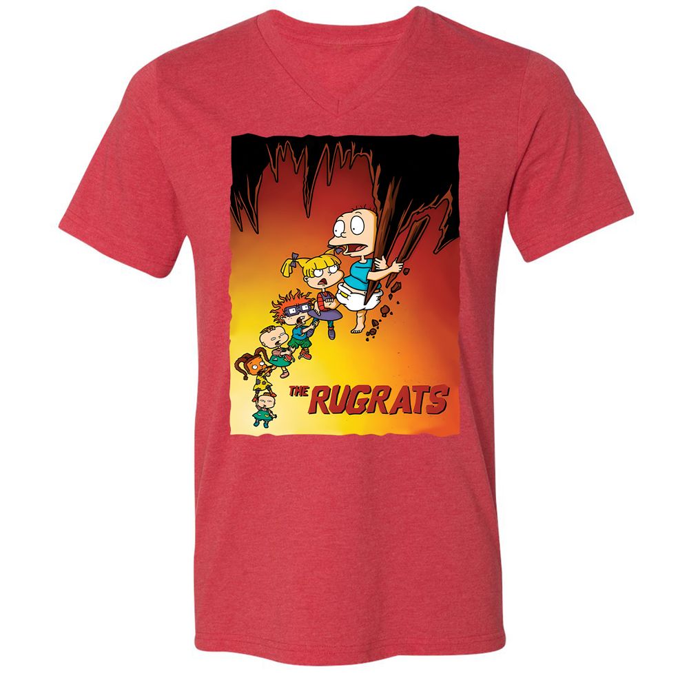 Unisex V-Neck T-Shirt - 7DX1RQSQ - Heather Red - 16