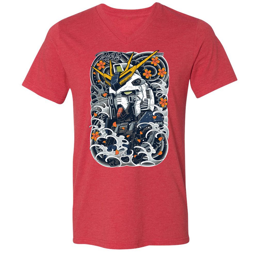 Unisex V-Neck T-Shirt - BM56QGTF - Heather Red - 16