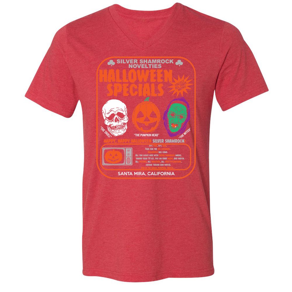 Unisex V-Neck T-Shirt - QNWA1567 - Heather Red - 16