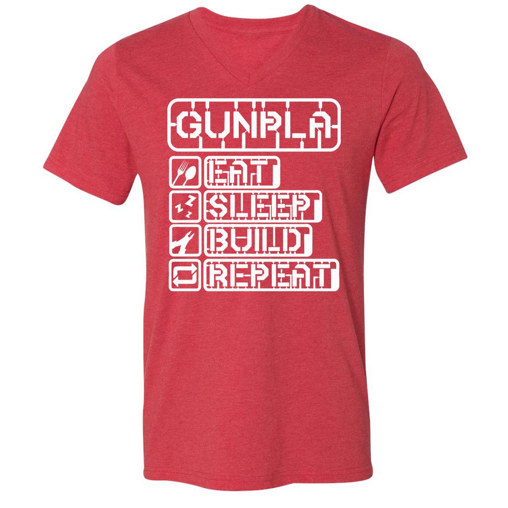 Unisex V-Neck T-Shirt - KCG9ZJ5R - Heather Red - 16