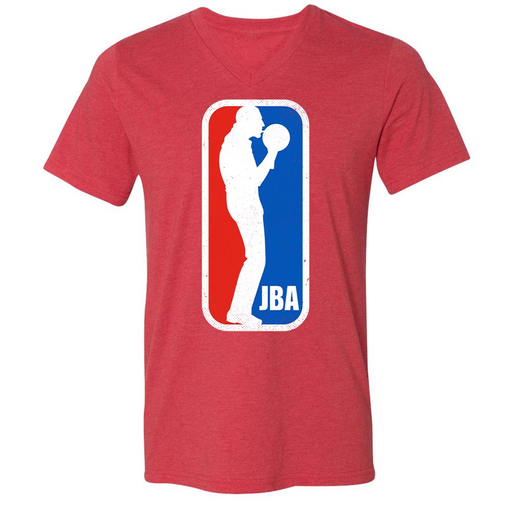Unisex V-Neck T-Shirt - W4JCQDB2 - Heather Red - 16