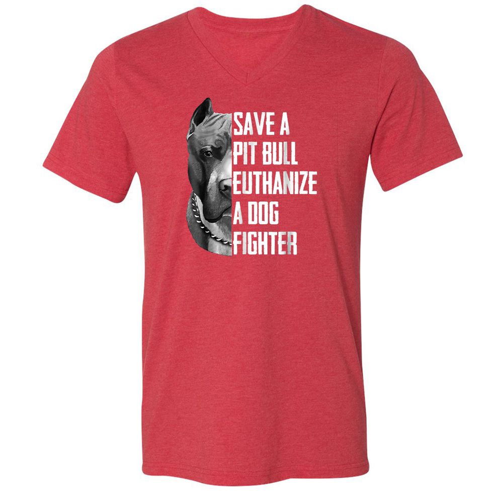Unisex V-Neck T-Shirt - MUPVT1G3 - Heather Red - 16