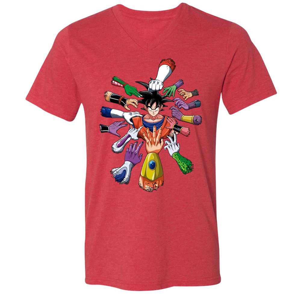 Unisex V-Neck T-Shirt - GXR2UECA - Heather Red - 16