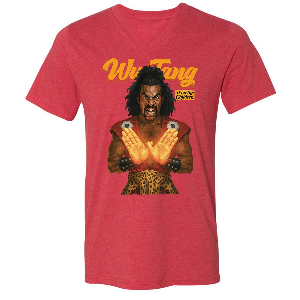 Unisex V-Neck T-Shirt - YHUTLEER - Heather Red - 16