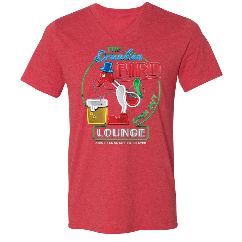 Unisex V-Neck T-Shirt - 7BZXF5NS - Heather Red - 16