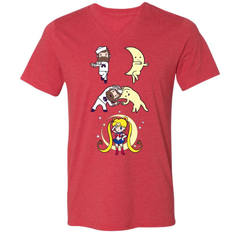 Unisex V-Neck T-Shirt - 495YZQVL - Heather Red - 16
