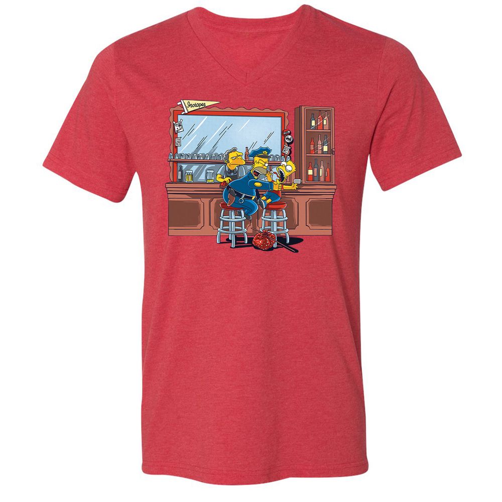 Unisex V-Neck T-Shirt - G68N91D2 - Heather Red - 16