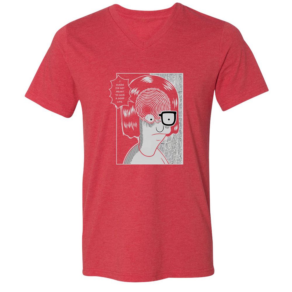 Unisex V-Neck T-Shirt - RB4SACDK - Heather Red - 16
