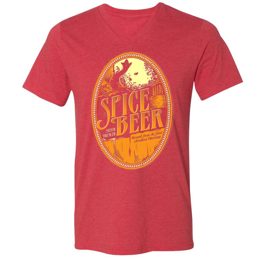 Unisex V-Neck T-Shirt - VQC13G12 - Heather Red - 16