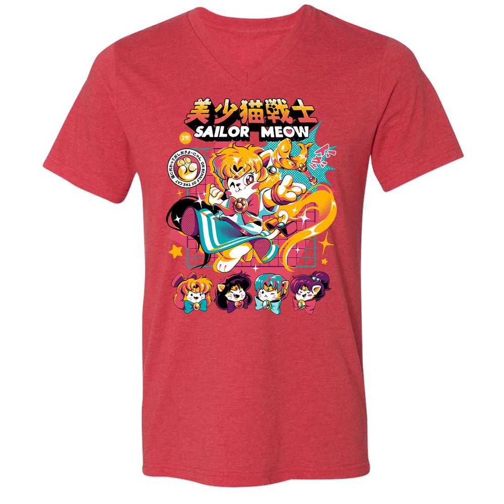 Unisex V-Neck T-Shirt - 2JX55DXD - Heather Red - 16