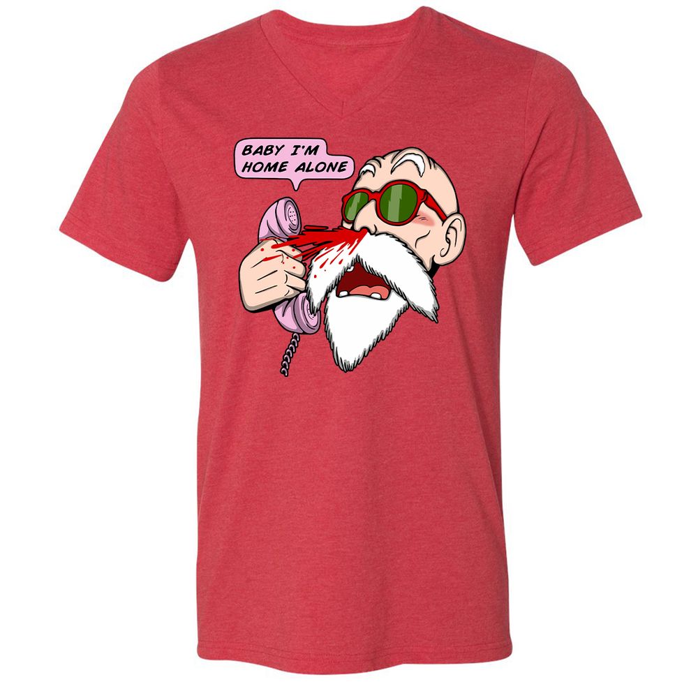 Unisex V-Neck T-Shirt - HH64NSM6 - Heather Red - 16