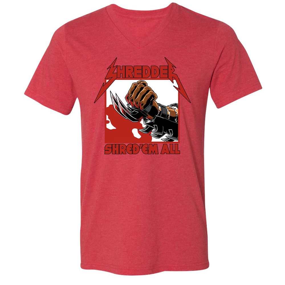 Unisex V-Neck T-Shirt - 5F86H2PV - Heather Red - 16