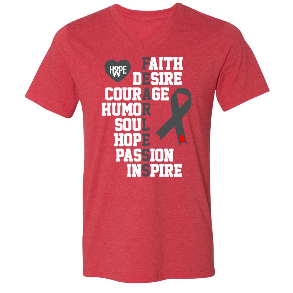 Unisex V-Neck T-Shirt - 6TN3R8AU - Heather Red - 16
