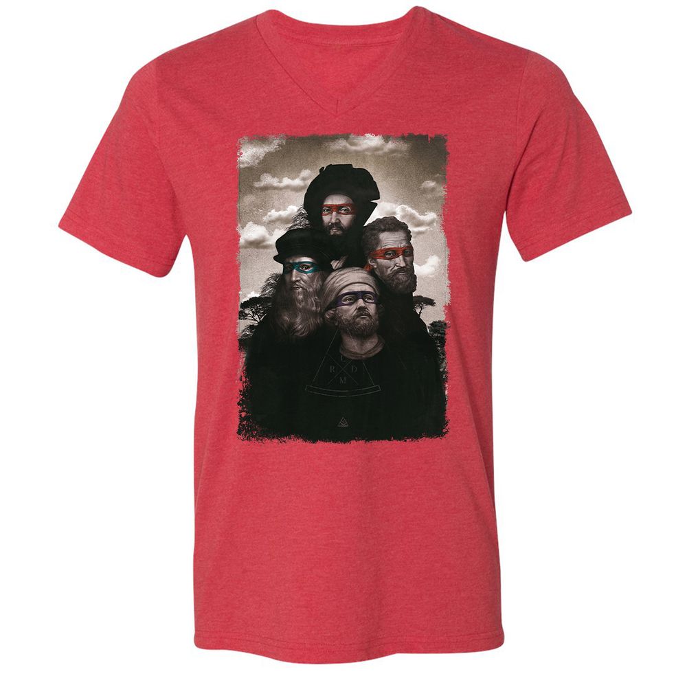 Unisex V-Neck T-Shirt - 7XZE5FG3 - Heather Red - 16