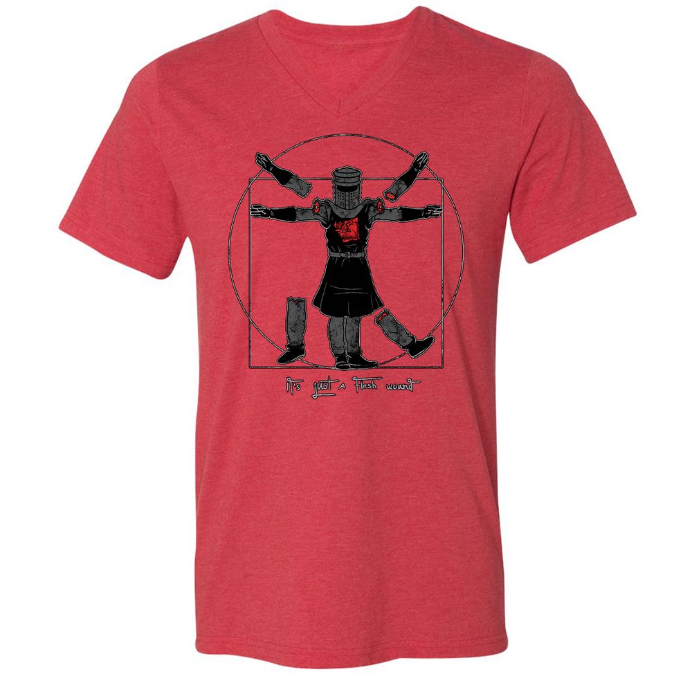 Unisex V-Neck T-Shirt - AB9LAFF1 - Heather Red - 16