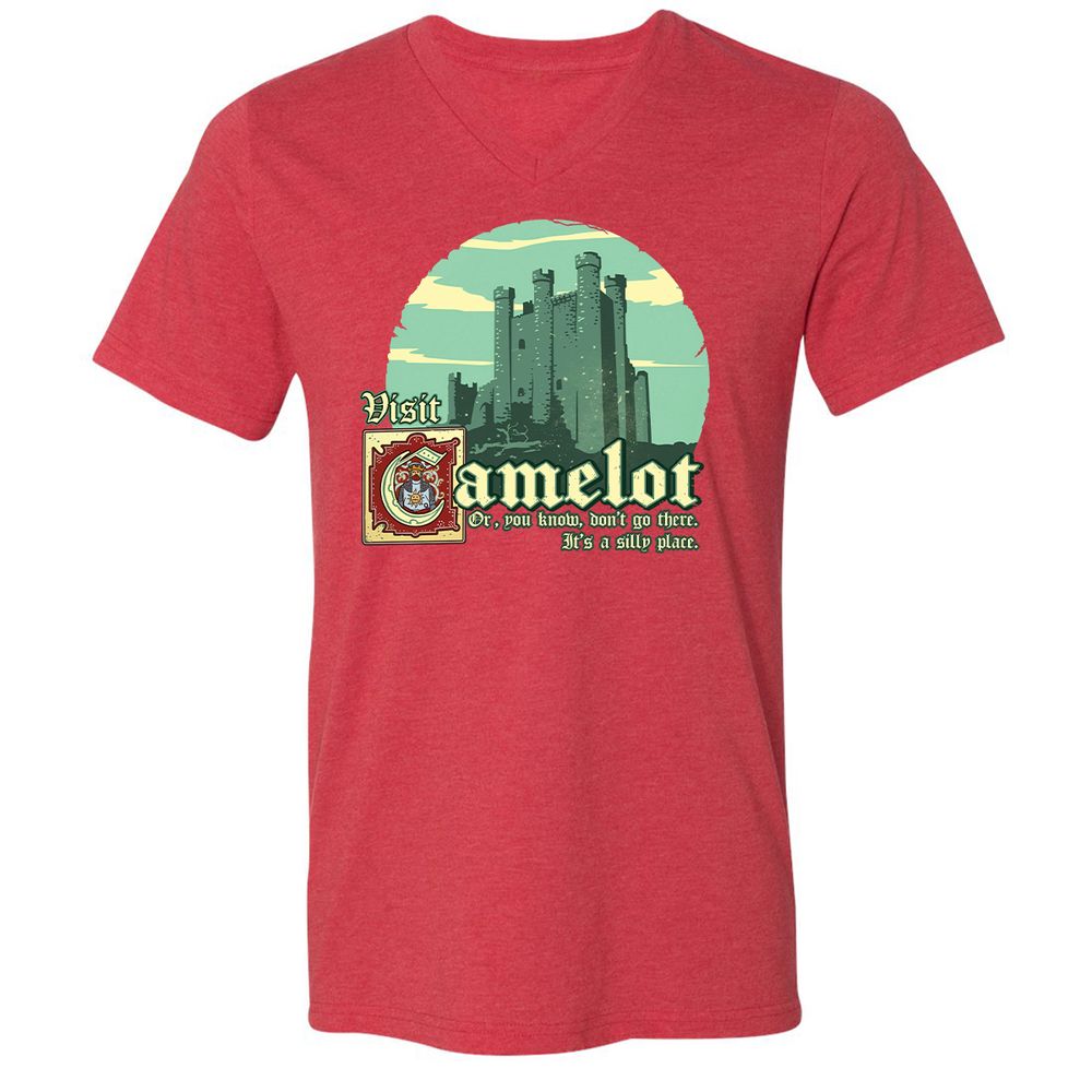 Unisex V-Neck T-Shirt - VK6D16N3 - Heather Red - 16