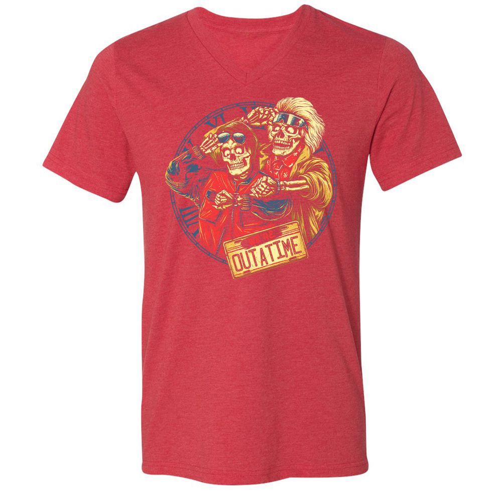 Unisex V-Neck T-Shirt - AG6XJLH8 - Heather Red - 16