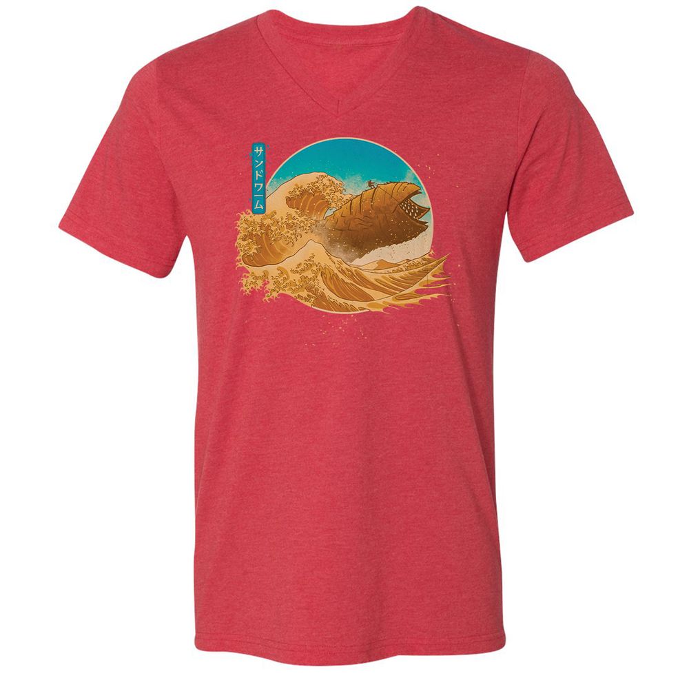 Unisex V-Neck T-Shirt - VXWQQW9Z - Heather Red - 16