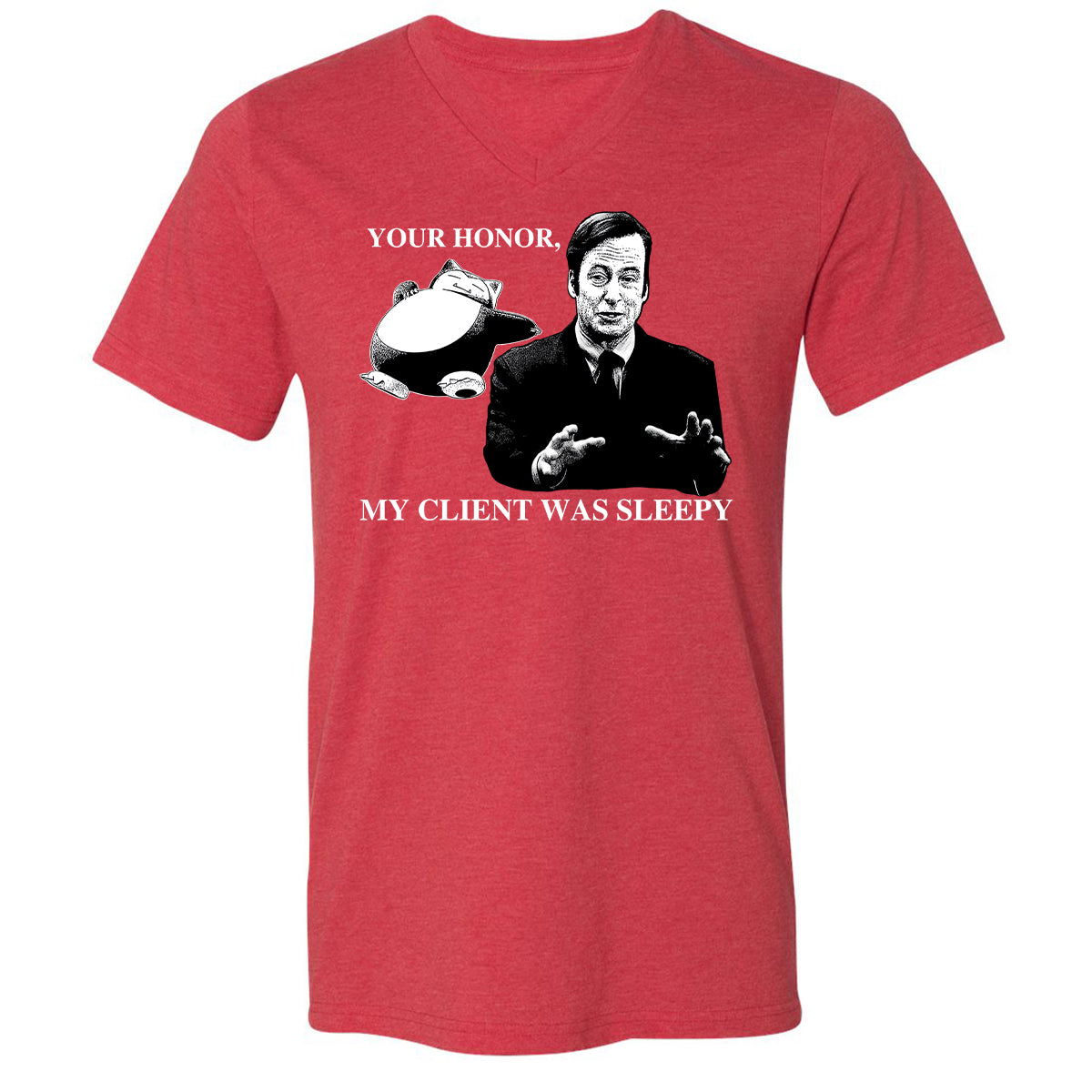 Unisex V-Neck T-Shirt - TKA8AKHV - Heather Red - 16