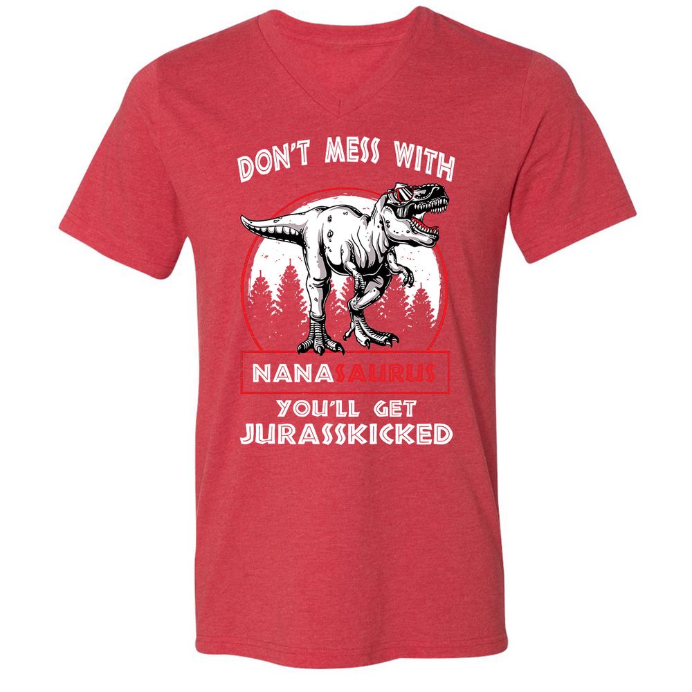 Unisex V-Neck T-Shirt - WUGKNY4E - Heather Red - 16
