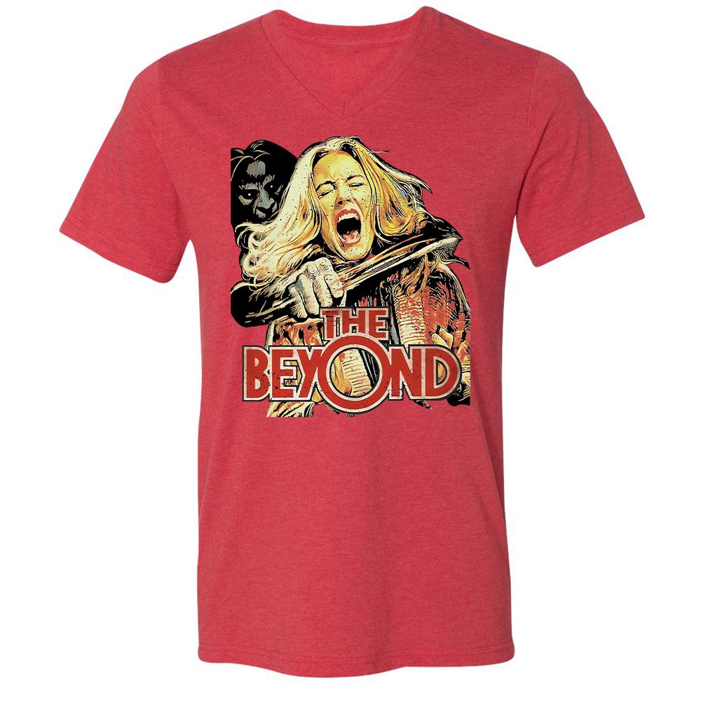 Unisex V-Neck T-Shirt - RG6HHAHZ - Heather Red - 16