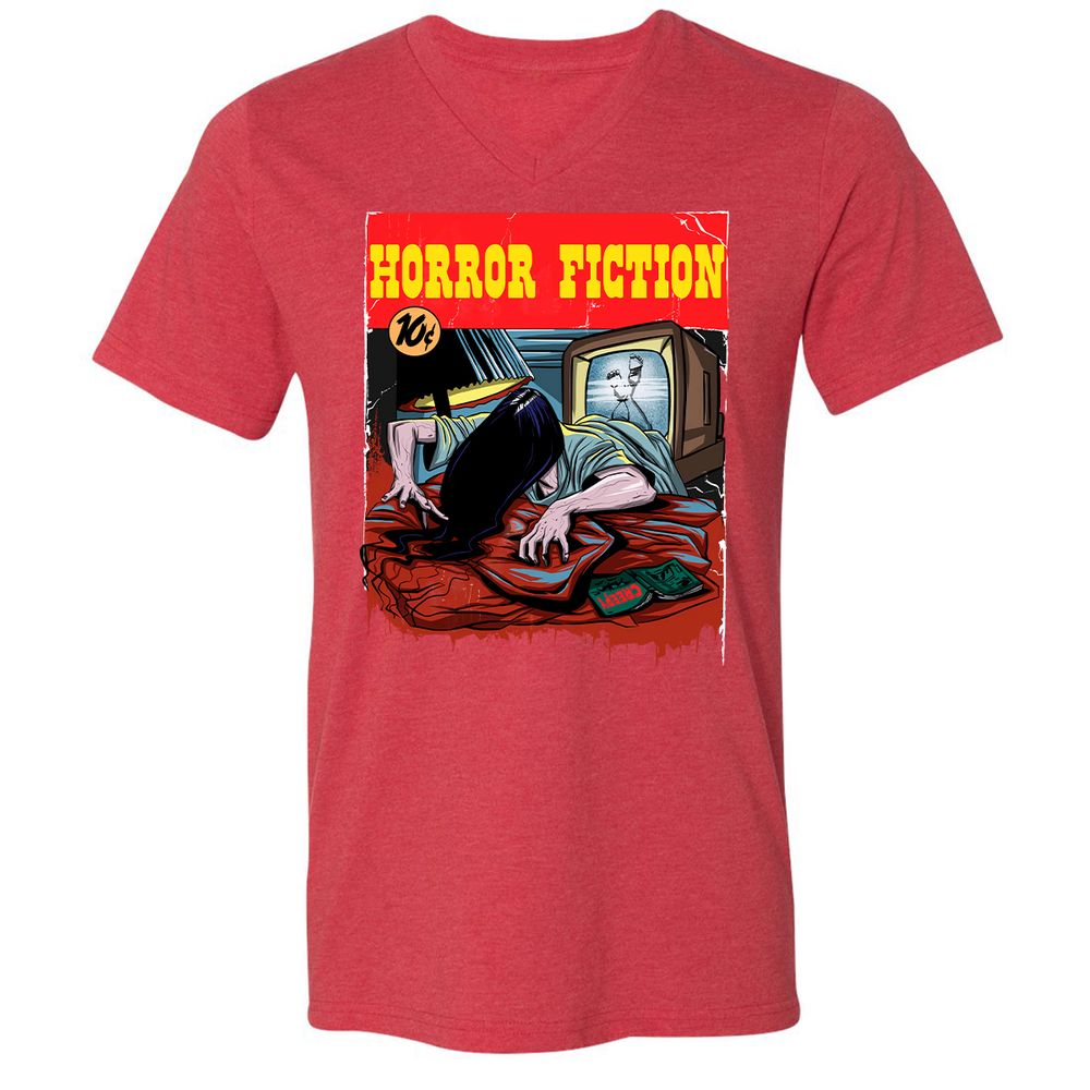 Unisex V-Neck T-Shirt - 3E34AKBN - Heather Red - 16