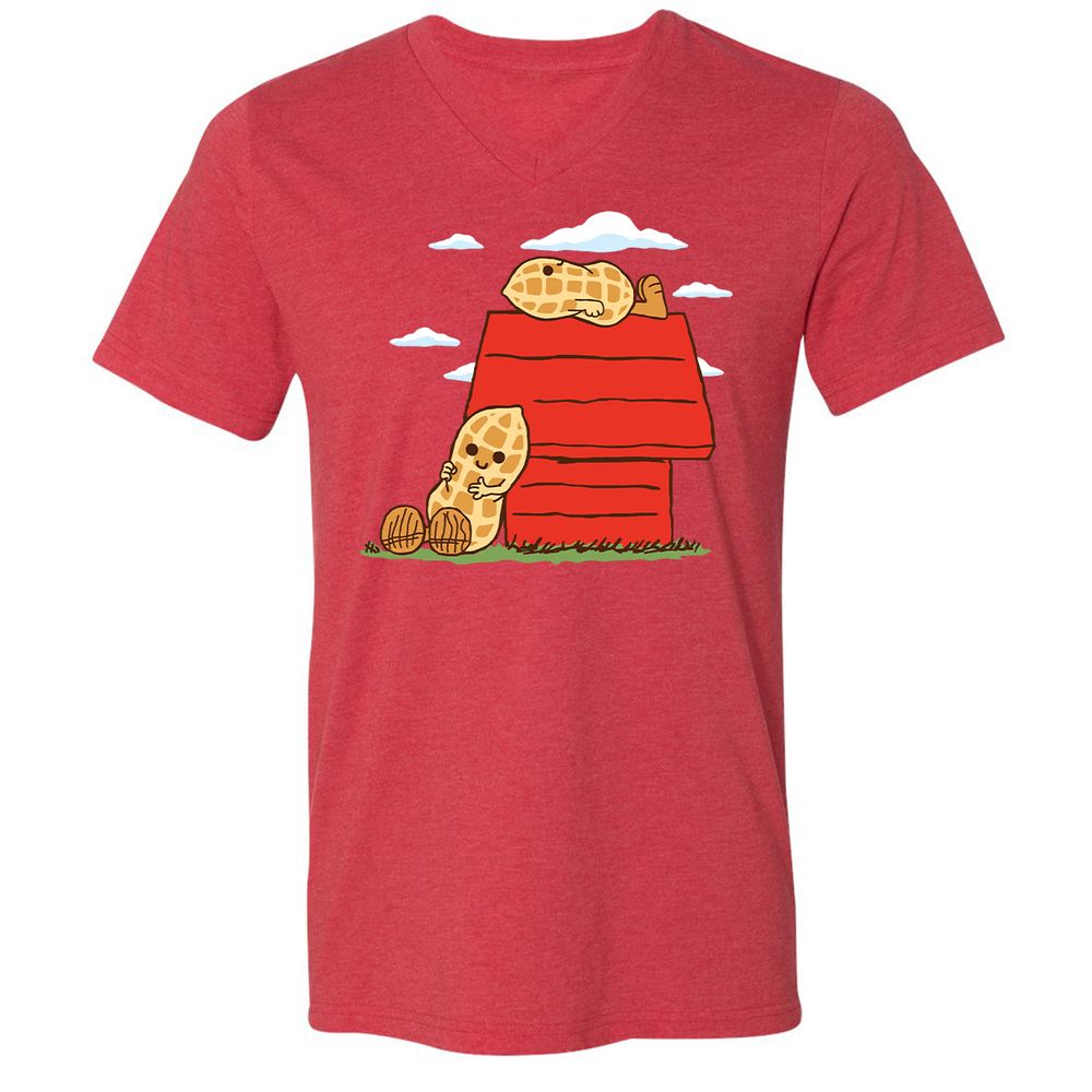 Unisex V-Neck T-Shirt - F8UHPUED - Heather Red - 16