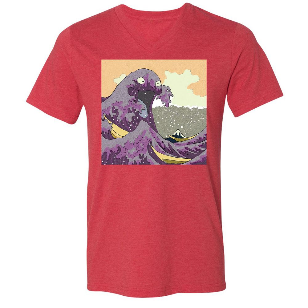 Unisex V-Neck T-Shirt - 9ERJ51Z8 - Heather Red - 16