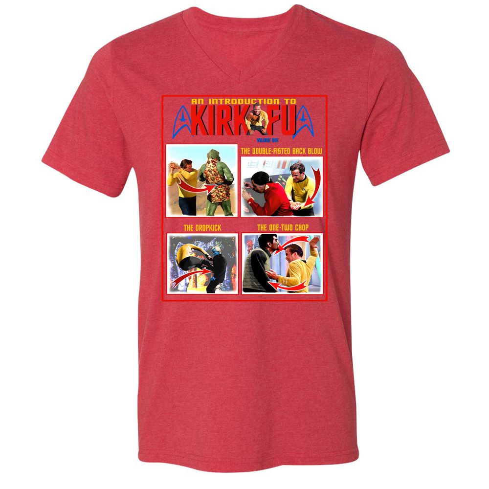 Unisex V-Neck T-Shirt - 1ZMQY5XB - Heather Red - 16