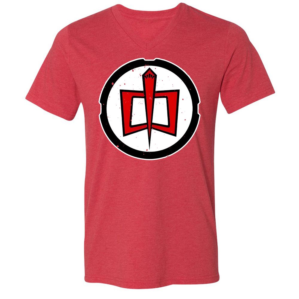 Unisex V-Neck T-Shirt - CHRFW4D6 - Heather Red - 16