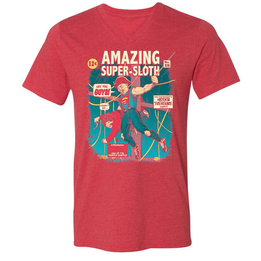 Unisex V-Neck T-Shirt - YFKJLJR1 - Heather Red - 16