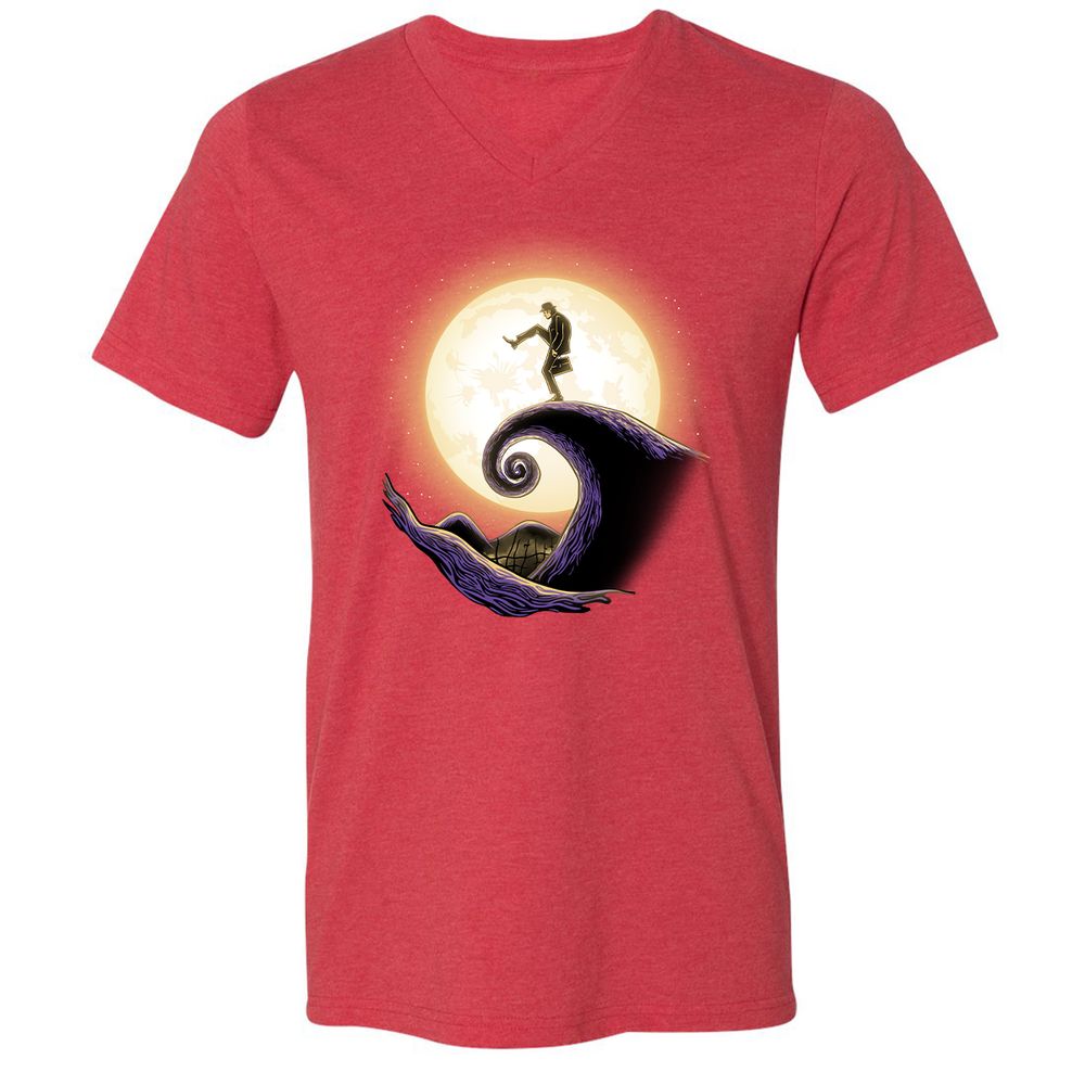 Unisex V-Neck T-Shirt - Y42984P7 - Heather Red - 16