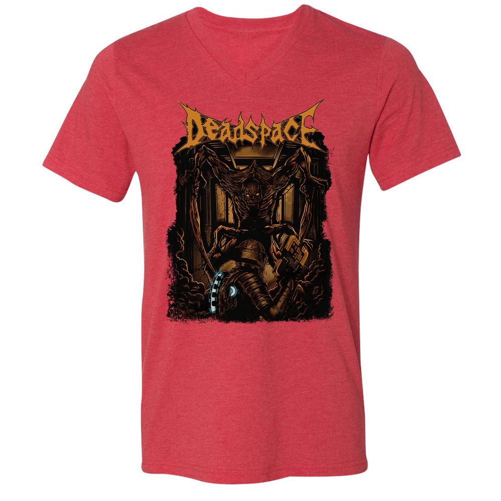 Unisex V-Neck T-Shirt - VZ4WFMSK - Heather Red - 16