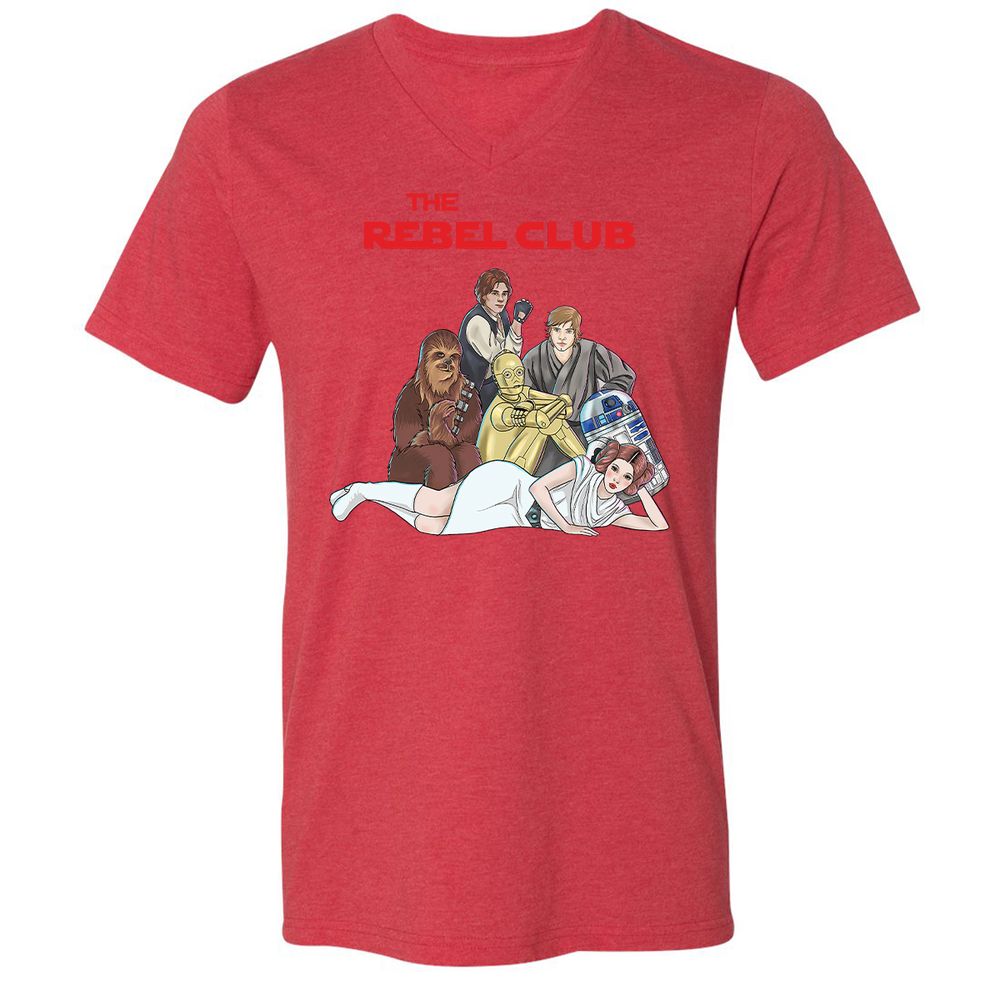 Unisex V-Neck T-Shirt - L9E5HNHR - Heather Red - 16