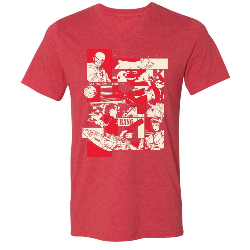 Unisex V-Neck T-Shirt - YDNZ35LC - Heather Red - 16