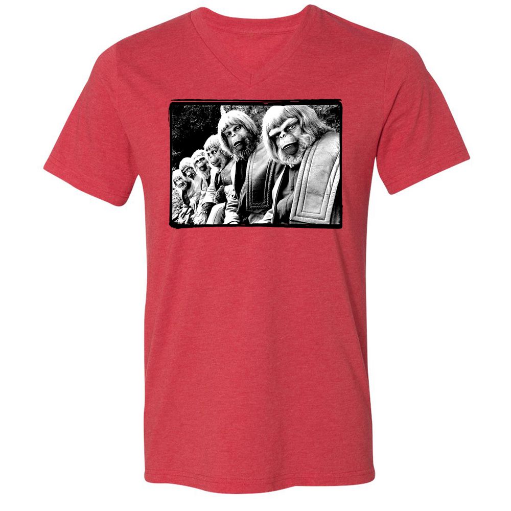 Unisex V-Neck T-Shirt - Z1KHP5M6 - Heather Red - 16