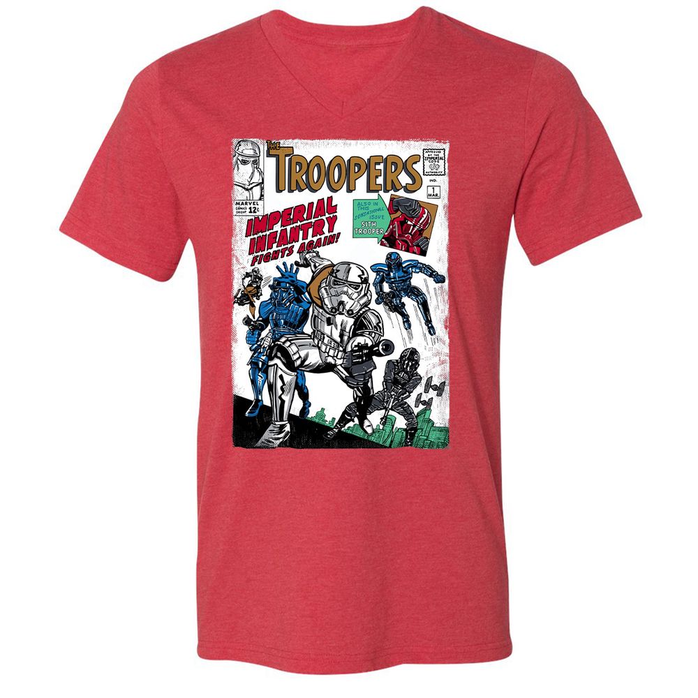 Unisex V-Neck T-Shirt - YZ3553LX - Heather Red - 16