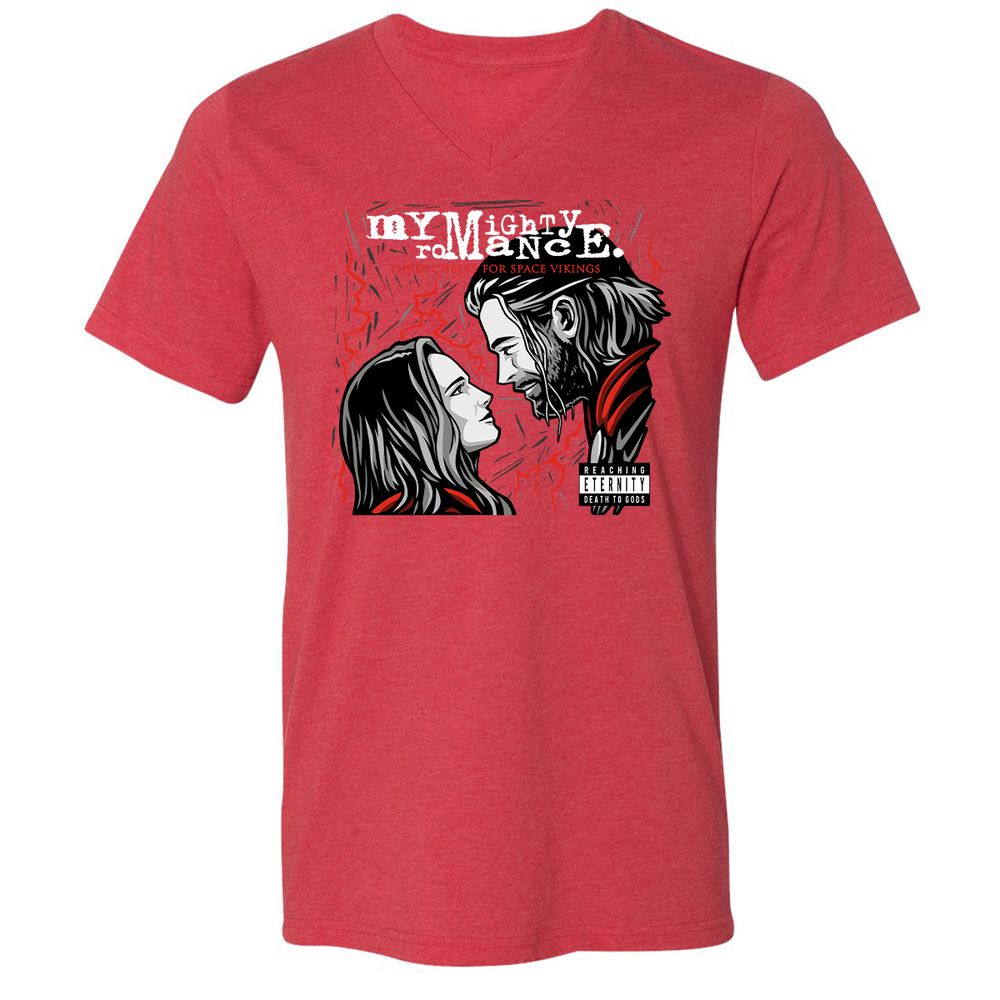 Unisex V-Neck T-Shirt - 6XA4SUT5 - Heather Red - 16