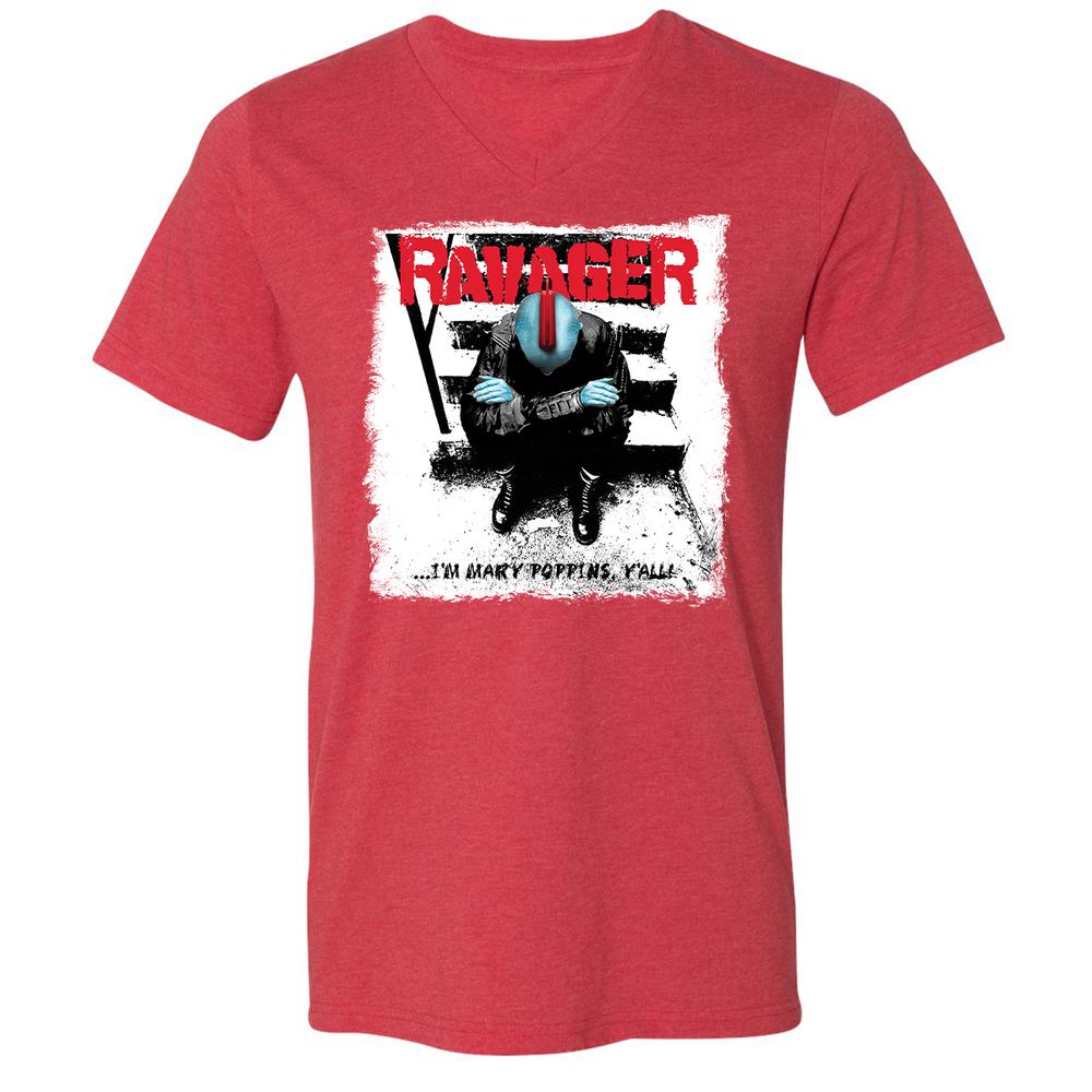 Unisex V-Neck T-Shirt - N2ZEES4V - Heather Red - 16