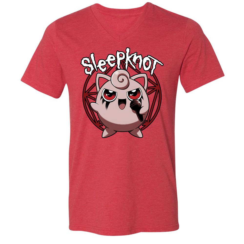 Unisex V-Neck T-Shirt - 26JN4E82 - Heather Red - 16