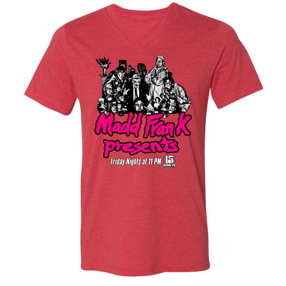 Unisex V-Neck T-Shirt - KQ1QJ6K8 - Heather Red - 16