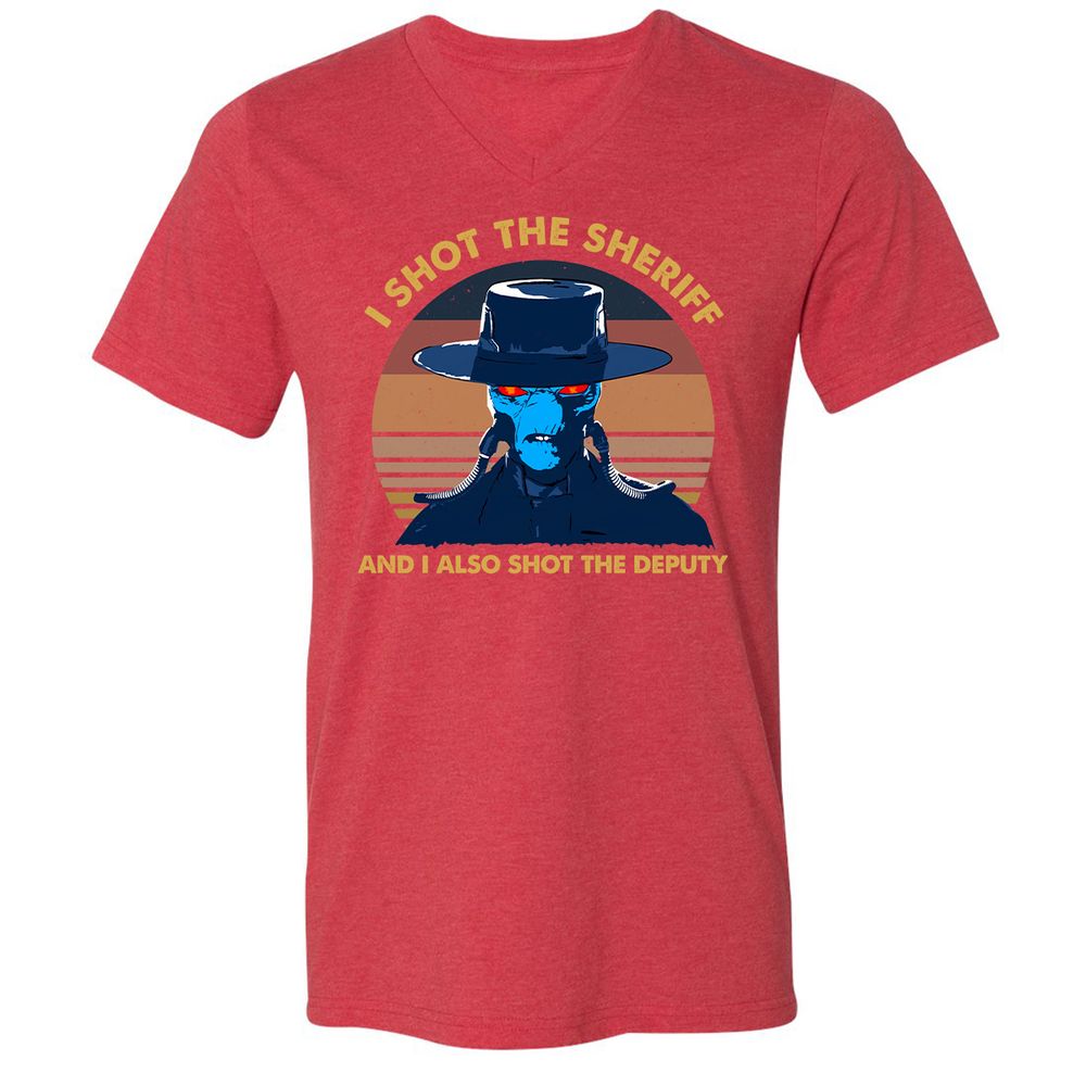 Unisex V-Neck T-Shirt - Y46TRZEM - Heather Red - 16